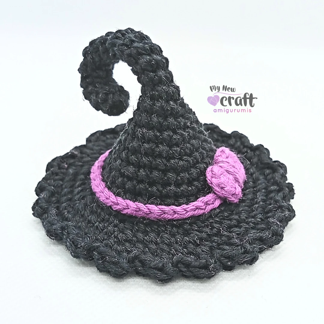 Mini Chapéu de Bruxa Amigurumi