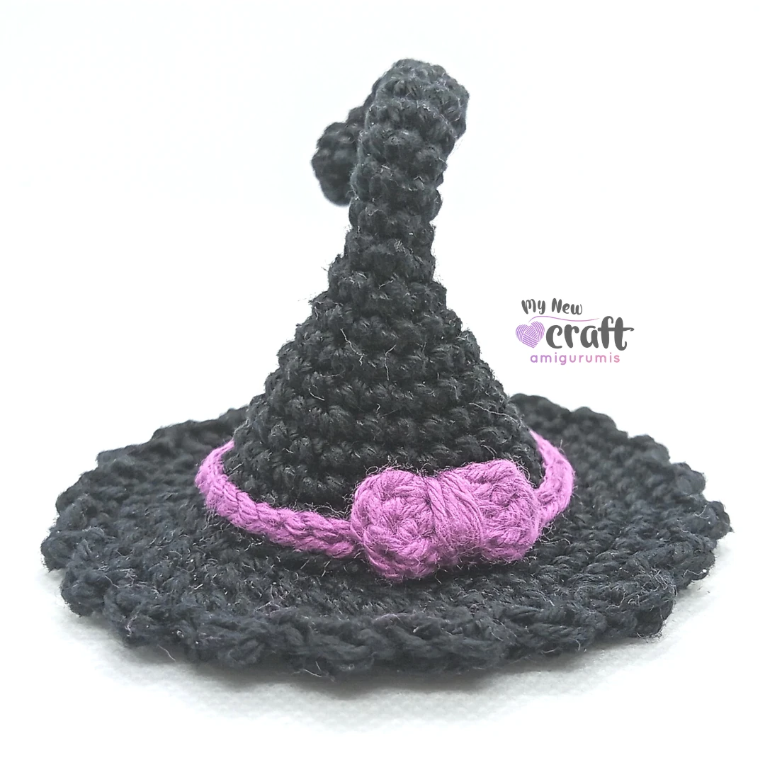 Mini Chapéu de Bruxa Amigurumi