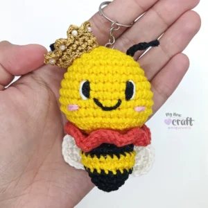 Abelha Rainha Chaveiro Amigurumi