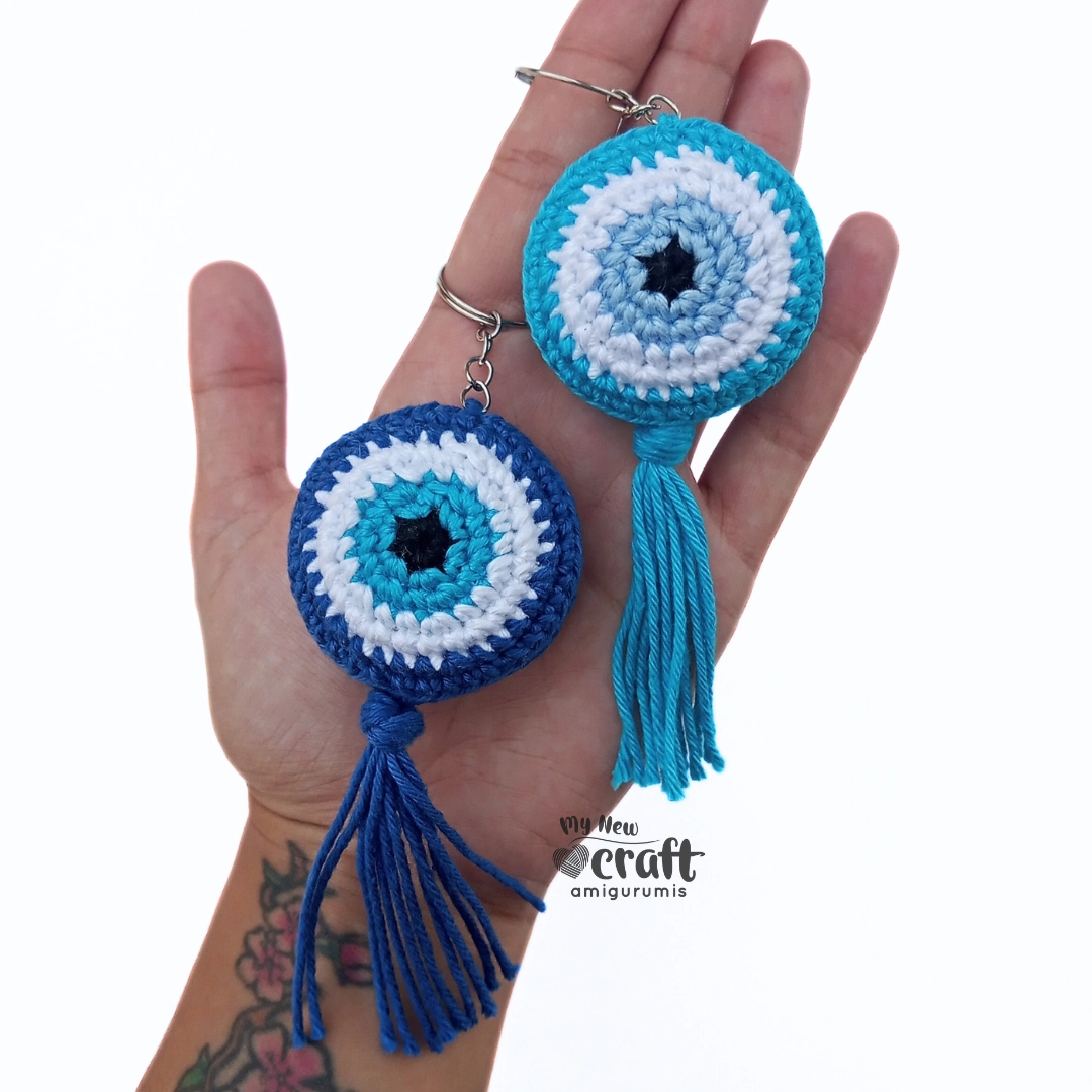 Olho Grego Chaveiro Amigurumi